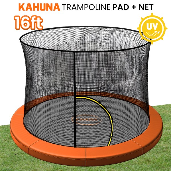 kahuna 16ft trampoline pad and net orange kahuna 16ft trampoline pad and net orange