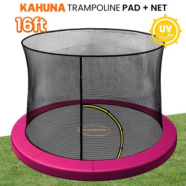 kahuna 16ft trampoline pad and net pink kahuna 16ft trampoline pad and net pink