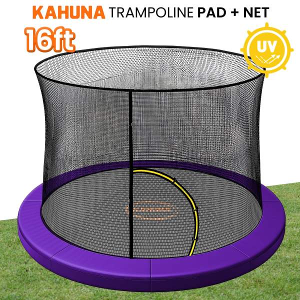 kahuna 16ft trampoline pad and net purple kahuna 16ft trampoline pad and net purple