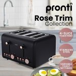pronti breakfast set with rose gold kettle & toaster with 1.2l espresso machine black pronti breakfast set with rose gold kettle & toaster with 1.2l espresso machine black
