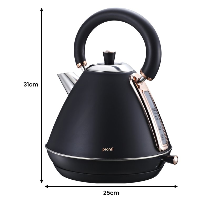 pronti breakfast set with rose gold kettle & toaster with 1.2l espresso machine black pronti breakfast set with rose gold kettle & toaster with 1.2l espresso machine black