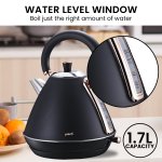 pronti breakfast set with rose gold kettle & toaster with 1.2l espresso machine black pronti breakfast set with rose gold kettle & toaster with 1.2l espresso machine black