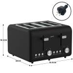 pronti silver noir collection 4 slice toaster and kettle bundle