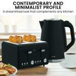 pronti silver noir collection 4 slice toaster and kettle bundle