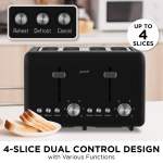 pronti silver noir collection 4 slice toaster and kettle bundle