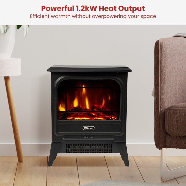 dimplex 1.2kw microstove optiflame portable electric fire stove
