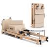 powertrain selina pilates reformer machine wooden folding multifunctional home gym equipment with jumpboard & sitting box oak beige powertrain selina pilates reformer machine wooden folding multifunctional home gym equipment with jumpboard & sitting box oak beige