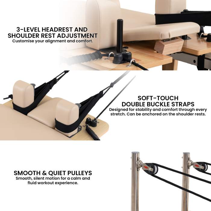 powertrain selina pilates reformer machine wooden folding multifunctional home gym equipment with jumpboard & sitting box oak beige powertrain selina pilates reformer machine wooden folding multifunctional home gym equipment with jumpboard & sitting box oak beige