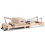 powertrain selina pilates reformer machine wooden folding multifunctional home gym equipment with jumpboard & sitting box oak beige powertrain selina pilates reformer machine wooden folding multifunctional home gym equipment with jumpboard & sitting box oak beige