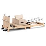powertrain selina pilates reformer machine wooden folding multifunctional home gym equipment with jumpboard & sitting box oak beige powertrain selina pilates reformer machine wooden folding multifunctional home gym equipment with jumpboard & sitting box oak beige