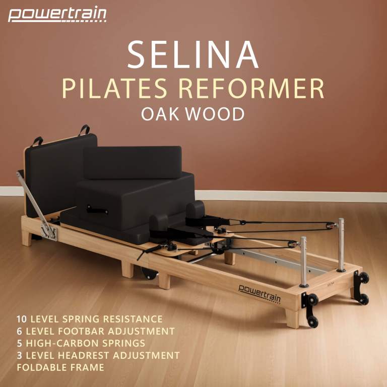 powertrain selina pilates reformer machine wooden folding multifunctional home gym equipment with jumpboard & sitting box oak black powertrain selina pilates reformer machine wooden folding multifunctional home gym equipment with jumpboard & sitting box oak black