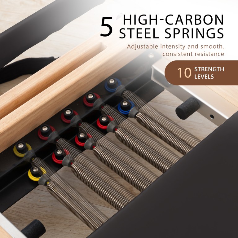 powertrain selina pilates reformer machine wooden folding multifunctional home gym equipment with jumpboard & sitting box oak black powertrain selina pilates reformer machine wooden folding multifunctional home gym equipment with jumpboard & sitting box oak black