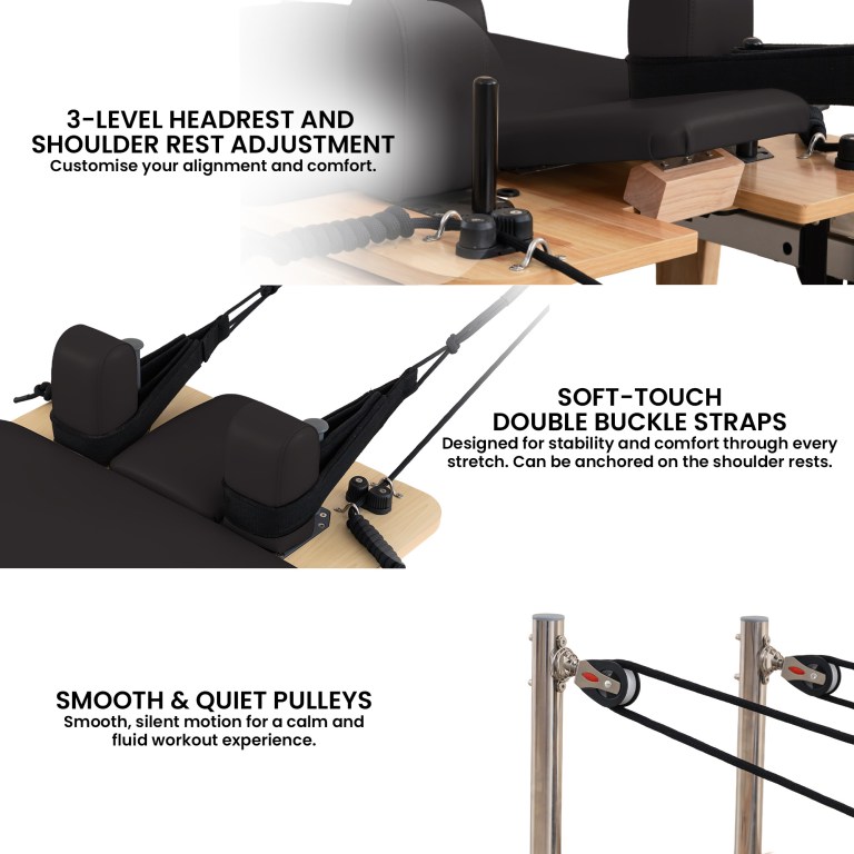 powertrain selina pilates reformer machine wooden folding multifunctional home gym equipment with jumpboard & sitting box oak black powertrain selina pilates reformer machine wooden folding multifunctional home gym equipment with jumpboard & sitting box oak black