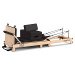 powertrain selina pilates reformer machine wooden folding multifunctional home gym equipment with jumpboard & sitting box oak black powertrain selina pilates reformer machine wooden folding multifunctional home gym equipment with jumpboard & sitting box oak black