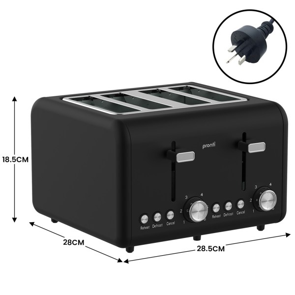 pronti breakfast set with homemaid coffee machine, silver noir toaster & kettle