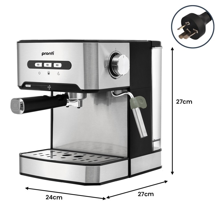 pronti breakfast set with 1.6l coffee machine, silver noir toaster & kettle pronti breakfast set with 1.6l coffee machine, silver noir toaster & kettle