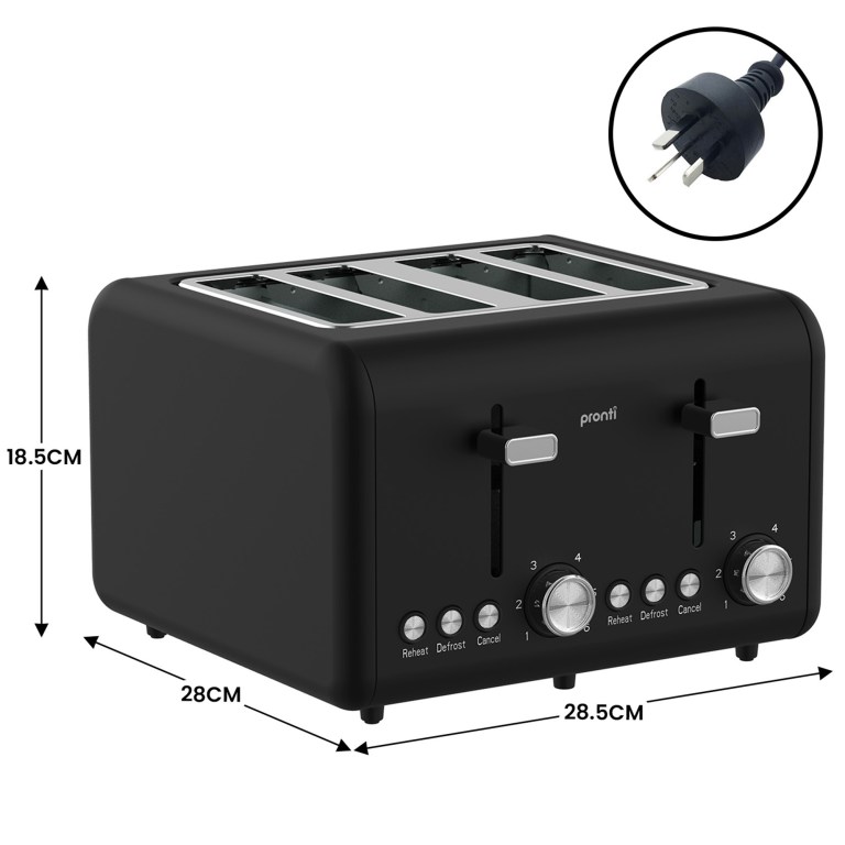 pronti breakfast set with 1.25l coffee machine, silver noir toaster & kettle pronti breakfast set with 1.25l coffee machine, silver noir toaster & kettle