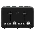 pronti silver noir collection 4 slice toaster with dual controls