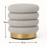interior ave roma round milan ottoman / footstool – off white
