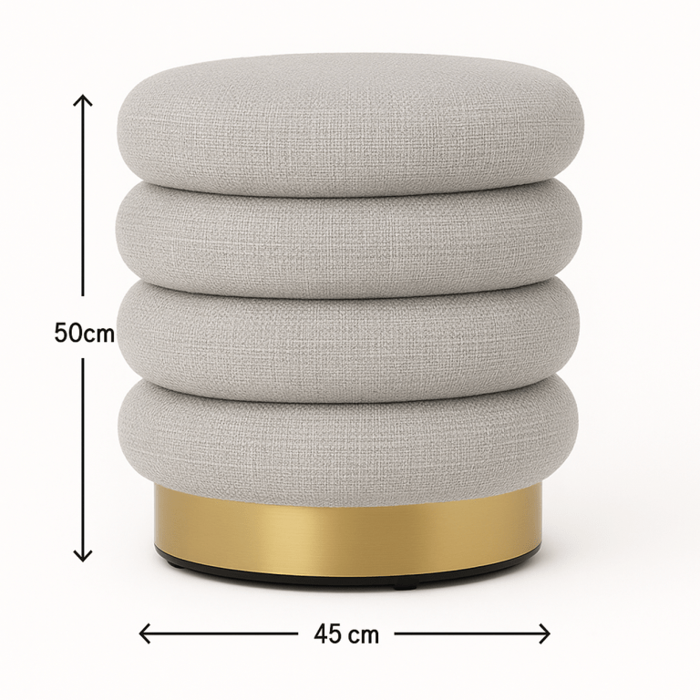 interior ave roma round milan ottoman / footstool – off white