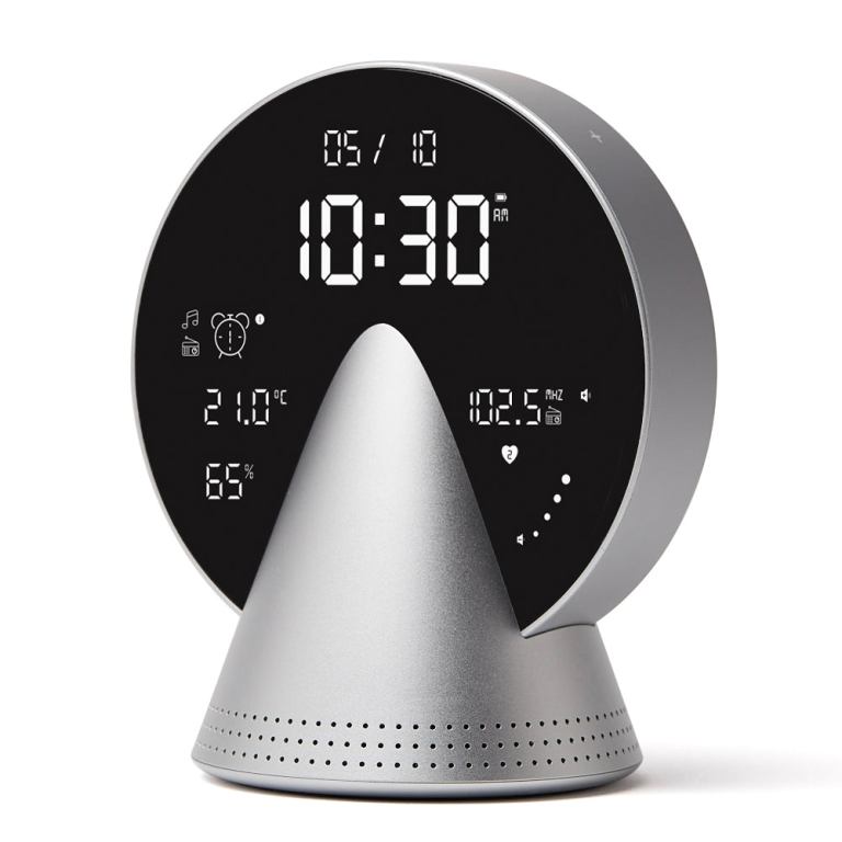 lexon conic radio alarm clock with fm & built in bluetooth speaker alu polish lexon conic radio alarm clock with fm & built in bluetooth speaker alu polish