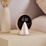 lexon conic radio alarm clock with fm & built in bluetooth speaker gold