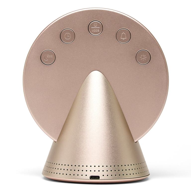 lexon conic radio alarm clock with fm & built in bluetooth speaker gold