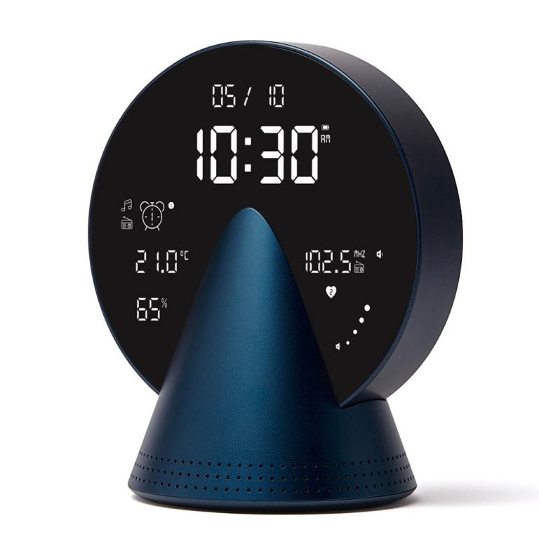 lexon conic radio alarm clock with fm & built in bluetooth speaker blue lexon conic radio alarm clock with fm & built in bluetooth speaker blue