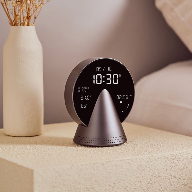 lexon conic radio alarm clock with fm & built in bluetooth speaker grey lexon conic radio alarm clock with fm & built in bluetooth speaker grey