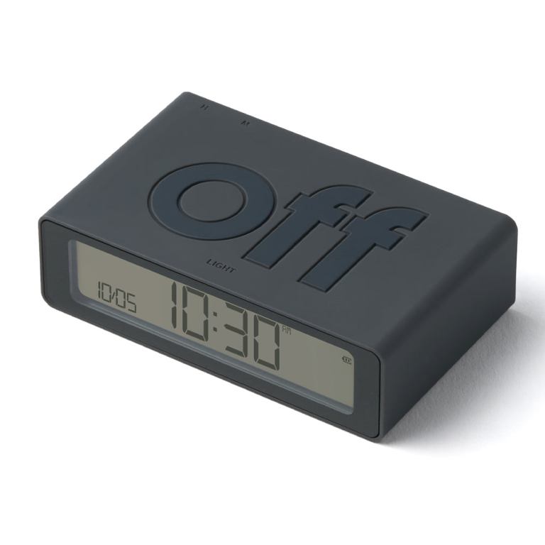 lexon flip mini reversible alarm clock grey lexon flip mini reversible alarm clock grey
