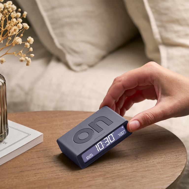 lexon flip mini reversible alarm clock grey lexon flip mini reversible alarm clock grey