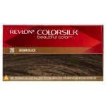 revlon colorsilk 20 brown black permanent 3d hair colour w/ keratin brown/black