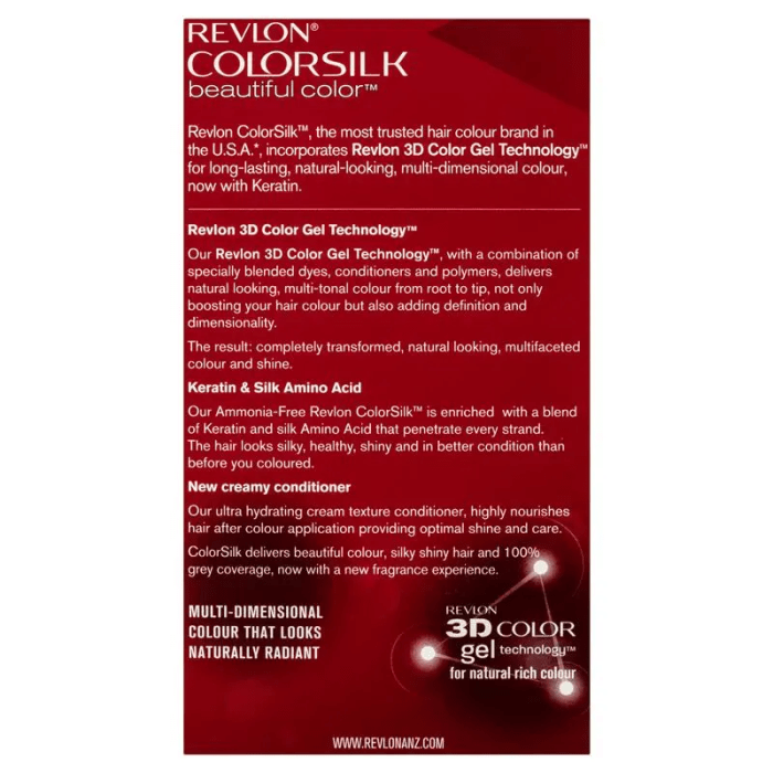 revlon colorsilk 20 brown black permanent 3d hair colour w/ keratin brown/black