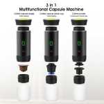 grey portable espresso coffee machine universal 3 in 1 capsule, coffee powder, and espresso maker