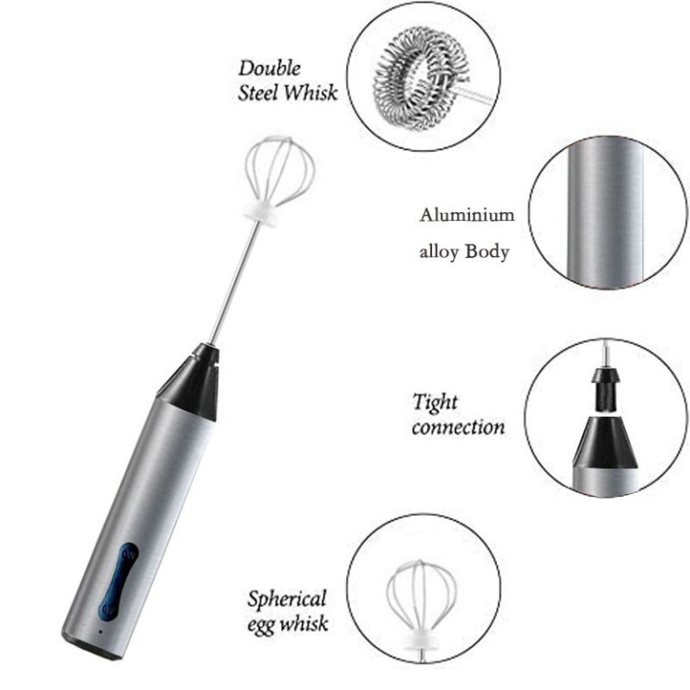 rechargeable electric milk frother, handheld foam maker, coffee frothing wand, whisk for milk, coffee, and baking rechargeable electric milk frother, handheld foam maker, coffee frothing wand, whisk for milk, coffee, and baking