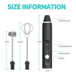 black 304 stainless steel 3 speed handheld electric milk frother, egg beater, paint mixer, and milk powder blender