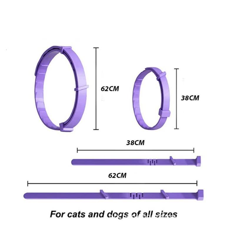 purple calming collars for dogs natural stress relief, adjustable, 4 pack
