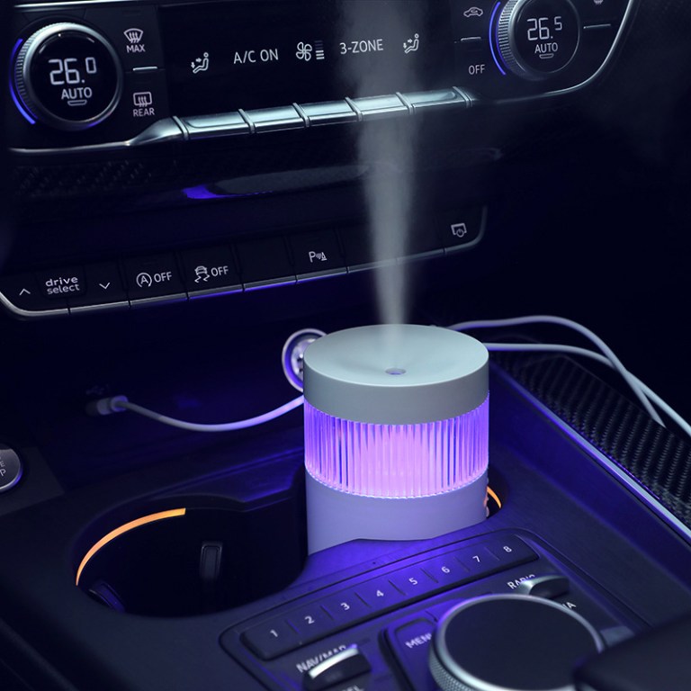 2 piece pink mini desktop humidifier portable mist maker for home and car use