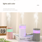 2 piece grey mini desktop humidifier portable mist maker for home and car use