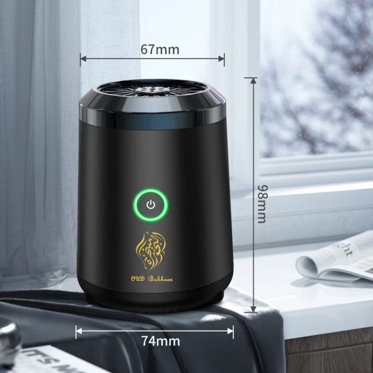 portable electric oud bukhoor incense burner with speaker usb rechargeable aroma diffuser for car and home fits australian cup holders 98mm
