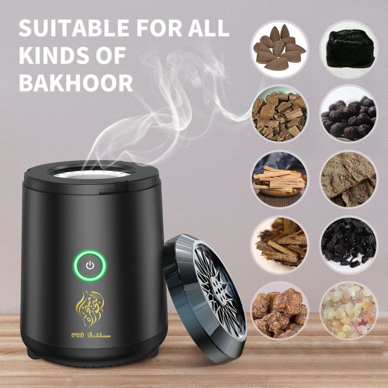 portable electric oud bukhoor incense burner with speaker usb rechargeable aroma diffuser for car and home fits australian cup holders 98mm