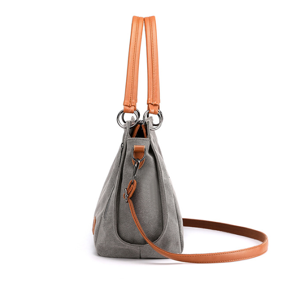 grey women's canvas hobo handbag large shoulder tote bag adjustable crossbody strap casual purse 40cm for work school travel grey women's canvas hobo handbag large shoulder tote bag adjustable crossbody strap casual purse 40cm for work school travel
