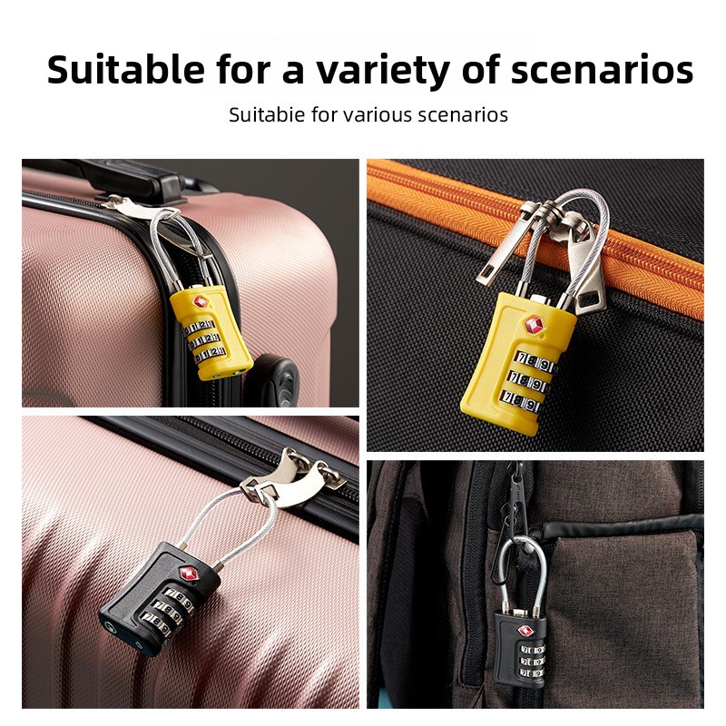 red tsa approved cable combination padlock 3 digit security lock for travel luggage suitcase gym lockers durable steel wire australian travel essential