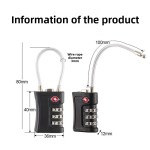 grey tsa approved cable combination padlock 3 digit security lock for travel luggage suitcase gym lockers durable steel wire australian travel essential
