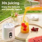 white portable 600ml wireless juicer blender with 12 leaf blades 20,000 rpm high speed smoothie maker & self cleaning personal blender for travel and home