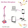 kids black karaoke microphone & adjustable stand toy portable singing machine educational musical toy, connects to smartphones for mp3 music playback kids black karaoke microphone & adjustable stand toy portable singing machine educational musical toy, connects to smartphones for mp3 music playback
