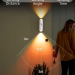 2 pcs smart motion sensor atmosphere night light(3 level color) usb rechargeable projection wall lamp, high end minimalist design for home decor