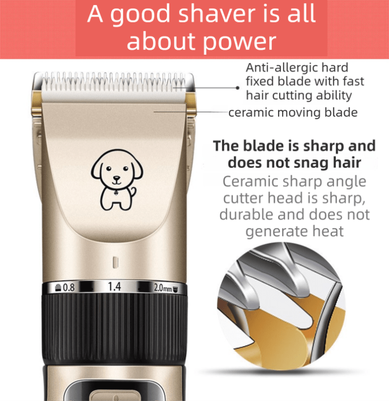 gold k5 lightweight pet precision grooming clipper usb rechargable, low noise dog & cat hair trimmer with 5 level adjustable titanium ceramic blade & 4*guide combs gold k5 lightweight pet precision grooming clipper usb rechargable, low noise dog & cat hair trimmer with 5 level adjustable titanium ceramic blade & 4*guide combs