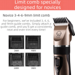 black k5 lightweight pet precision grooming clipper usb rechargable, low noise dog & cat hair trimmer with 5 level adjustable titanium ceramic blade & 4*guide combs