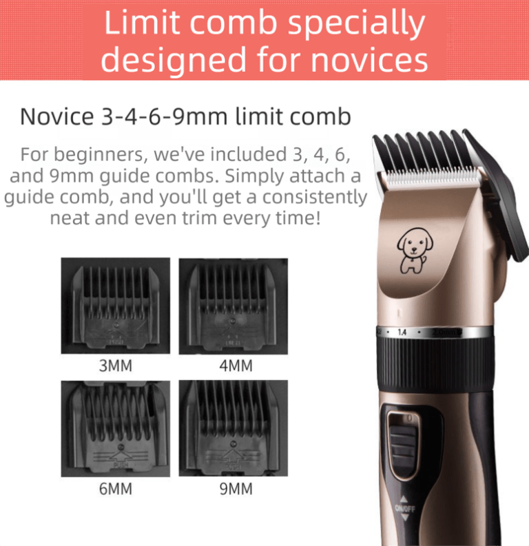 black k5 lightweight pet precision grooming clipper usb rechargable, low noise dog & cat hair trimmer with 5 level adjustable titanium ceramic blade & 4*guide combs